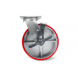 Колесо большегрузн. поворотн. PU тормоз
(SCpb 42) 100мм